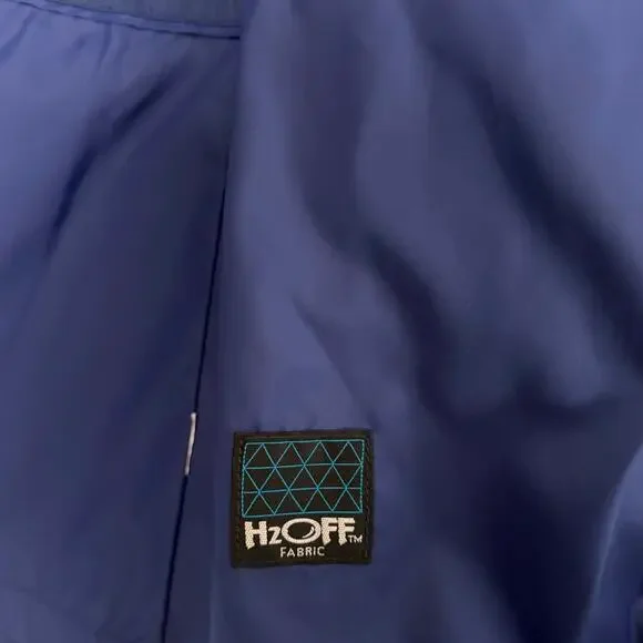 L.L. Bean H2OFF Hooded Rain Jacket Women’s Large Navy Waterproof Spring - Picture 5 of 5